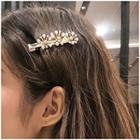 Rhinestone Faux Pearl Floral Hair Clip As Shown In Figure - One Size