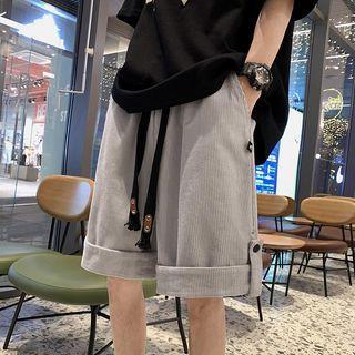 Ribbed Roll Up Wide Leg Shorts