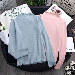 Turtleneck Knit Long-sleeve Top