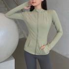 Stand Collar Zip-up Sports Jacket