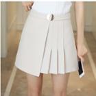 Half-pleated Mini A-line Skirt
