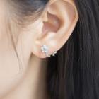 925 Sterling Silver Flower Earring 1 Pair - As Shown In Figure - One Size