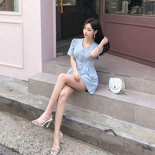 Pintuck-waist Linen Blend Playsuit
