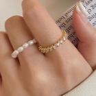 Ring Set Set Of 2 - Gold & Off-white - One Size