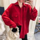 Long-sleeve Blouse Red - One Size