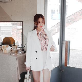 Double-breasted Textured Jacket