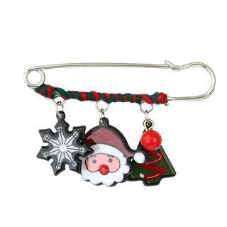 Acrylic Christmas Santa Safety Pin Brooch 1 Pc - As Shown In Figure - One Size