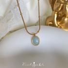 Faux Gemstone Pendant Necklace Necklace - Blue - One Size