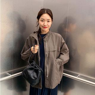 High-neck Military Zip Jacket