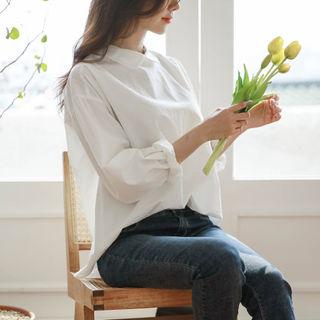 Bishop-sleeve Boxy-fit Blouse