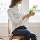 Bishop-sleeve Boxy-fit Blouse
