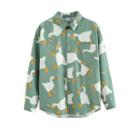 Long-sleeve Duck Print Shirt