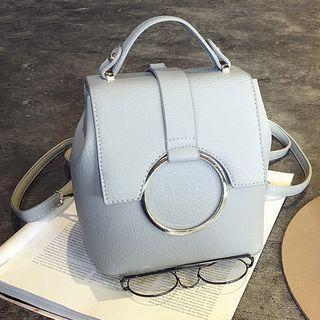 Hoop Faux Leather Backpack