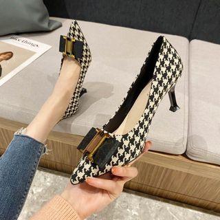 High Heel Houndstooth Pumps