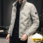 Letter Printed Plain Zipped Jacket