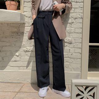 Plus Size Flap Wide-leg Pants
