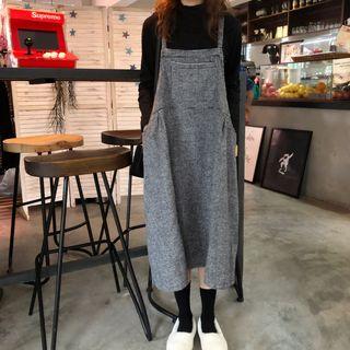 Long-sleeve Top / Midi Pinafore Dress
