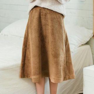 Corduroy A-line Midi Skirt