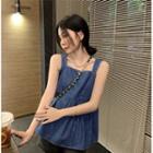 Sleeveless Bow Back Denim Top