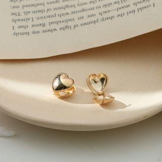 Alloy Heart Earring 1 Pair - Heart - Gold - One Size