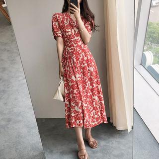 Pattern Wrap-front Dress