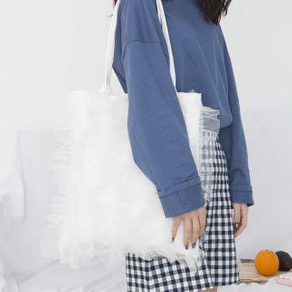 Sheer Panel Shopper Bag