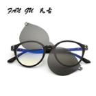 Round Eyeglasses With Magnetic Clip-on Sunglasses