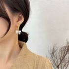 Bow Alloy Dangle Earring 1 Pair - White - One Size