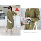 V-neck Side-pocket Dress
