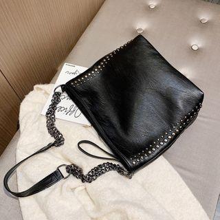 Studded Shoulder Tote Bag