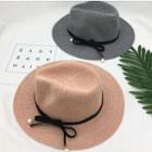 Faux Pearl Bow Fedora Hat