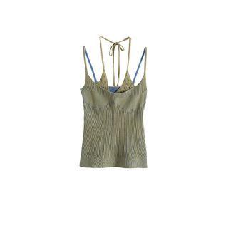 Mock Two-piece Halter-neck Camisole Top