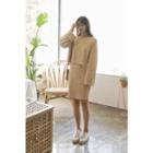 Set: Wide-sleeve Knit Top + Sleeveless Bodycon Dress