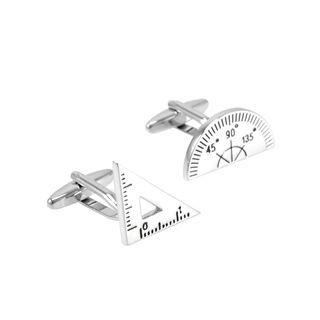 Fashion Personality Angle Ruler Triangle Ruler Shape Cufflinks Silver - One Size