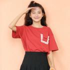 Elbow-sleeve Pocket Detail T-shirt