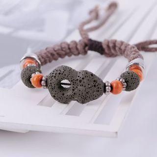 Lava Rock Woven Bracelet