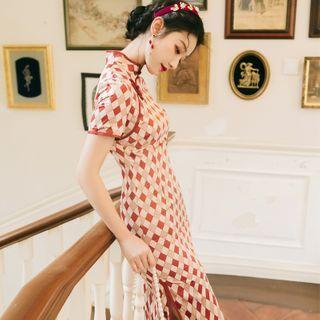 Argyle Short-sleeve Qipao