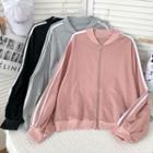 Stand-collar Striped Jacket