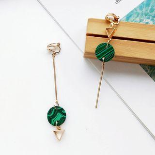 Marble Disc Non-matching Drop Earring