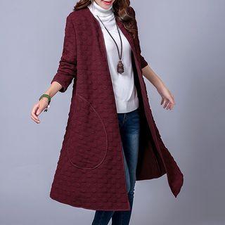 Embossed Open Front Coat