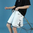 Mock Two-piece Paisley Panel Shorts