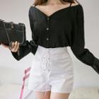 High-waist Lace-up Detail Shorts