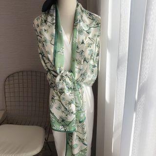 Floral Print Scarf Green - One Size