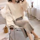 V-neck Fringe Sweater