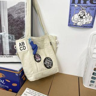 Lettering Tote Bag / Crossbody Bag / Charm / Set