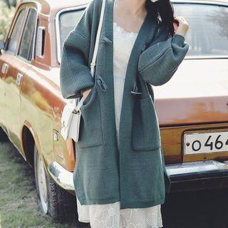 Toggle Cardigan Dark Green - One Size