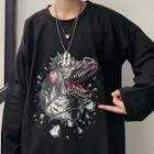Dinosaur Print Long-sleeve T-shirt