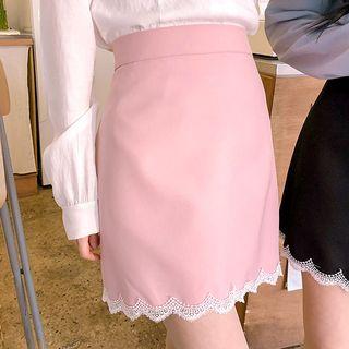 Crochet-trim A-line Miniskirt