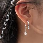 Rhinestone Sterling Silver Fringed Earring / Gift Box / Set