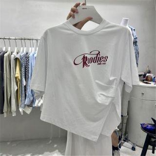 Short-sleeve Irregular Lettering T-shirt
